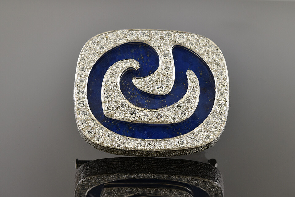 "House of Graff" Lapis &amp; Diamond Brooch