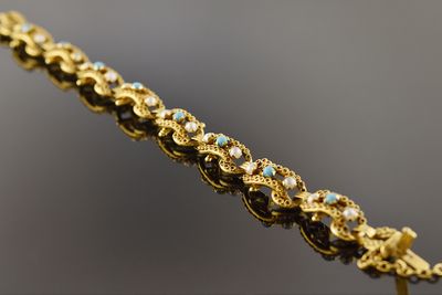Victorian Turquoise &amp; Pearl Bracelet