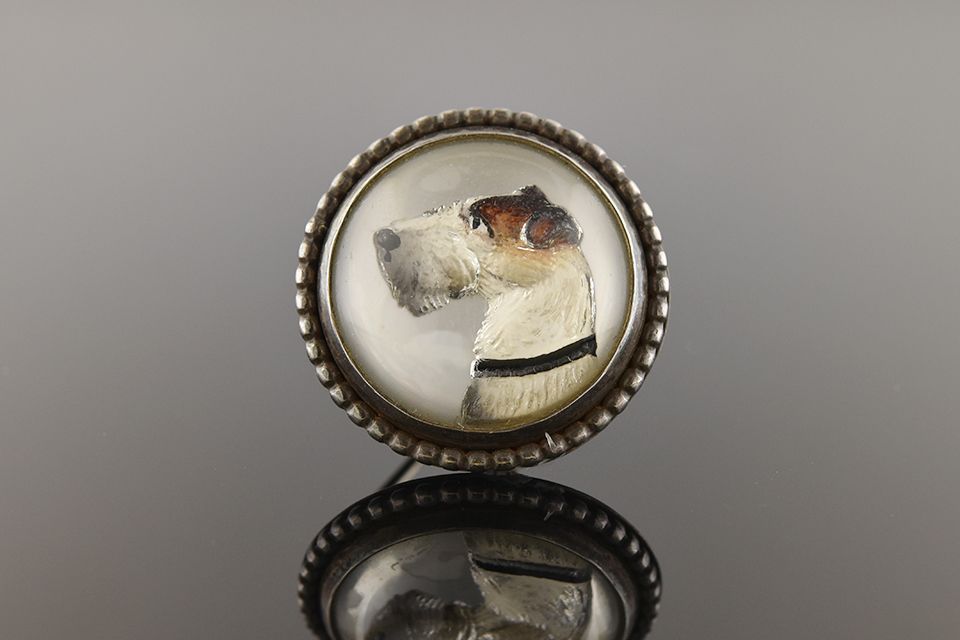 Reverse Crystal Schnauzer Brooch