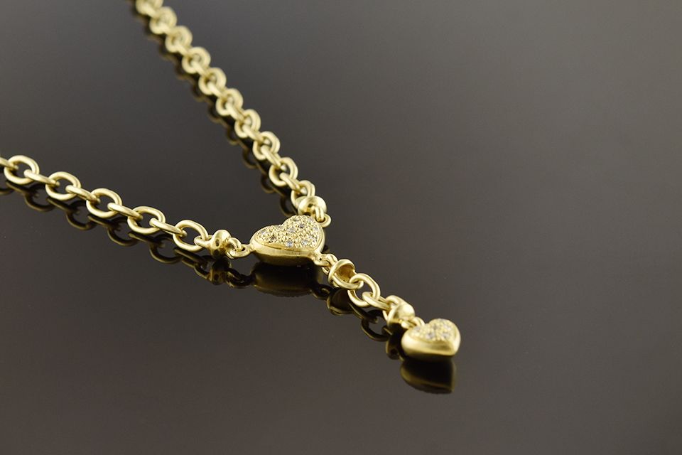 Pave' Diamond Heart Necklace