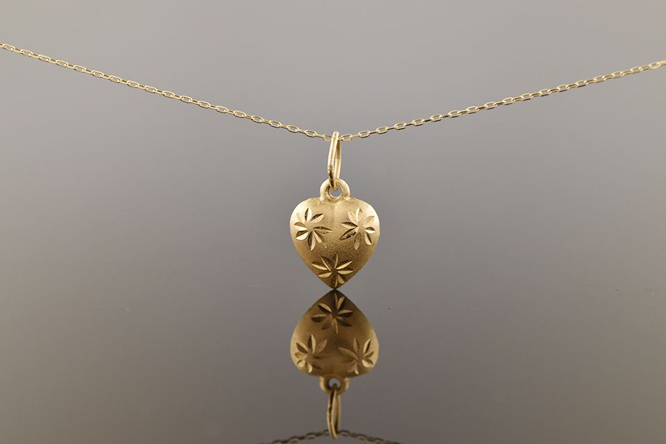 Vintage Starburst Heart Pendant