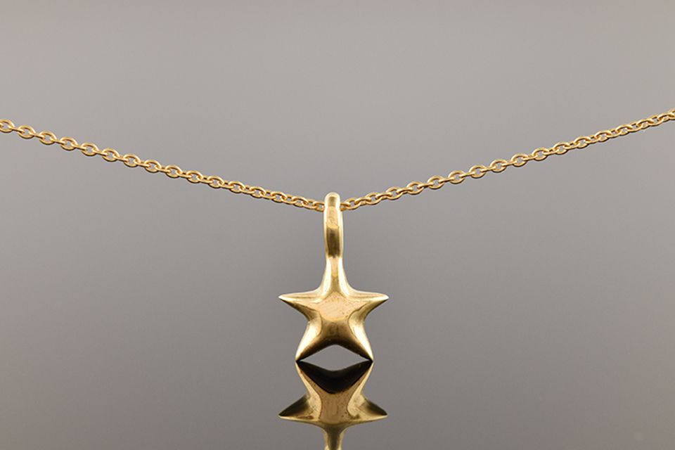 Yellow Gold Star Pendant Necklace