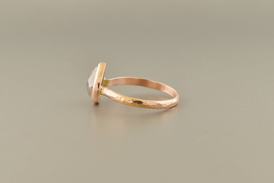 Pear Shape Rose Cut Diamond Ring