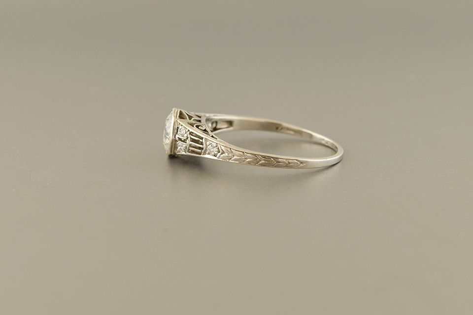 Antique Platinum Old European Cut Diamond Ring