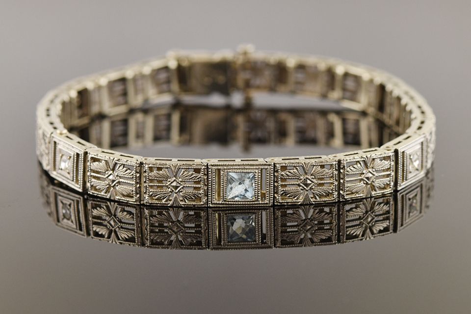 Art Deco Aqua Bracelet