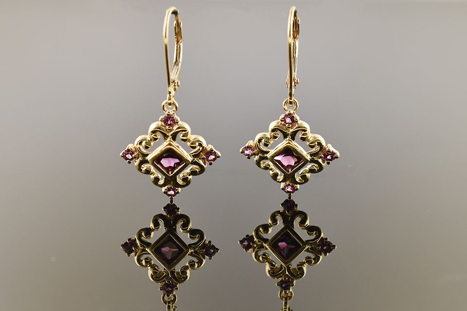 Garnet Dangle Earrings