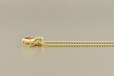 18K Yellow Gold Citrine &amp; Diamond Pendant on Dot Chain