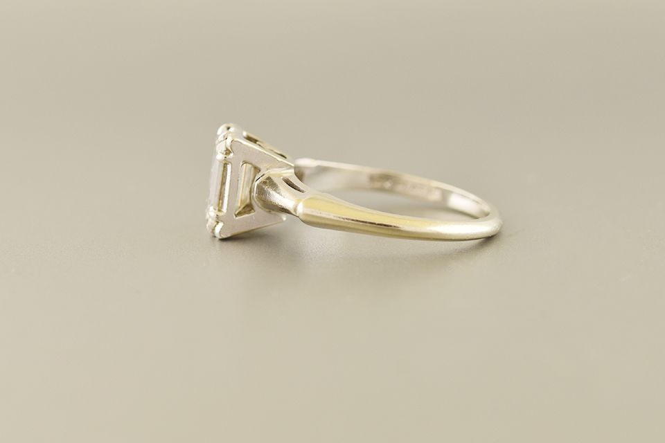 Vintage Emerald Cut Diamond Solitaire Ring