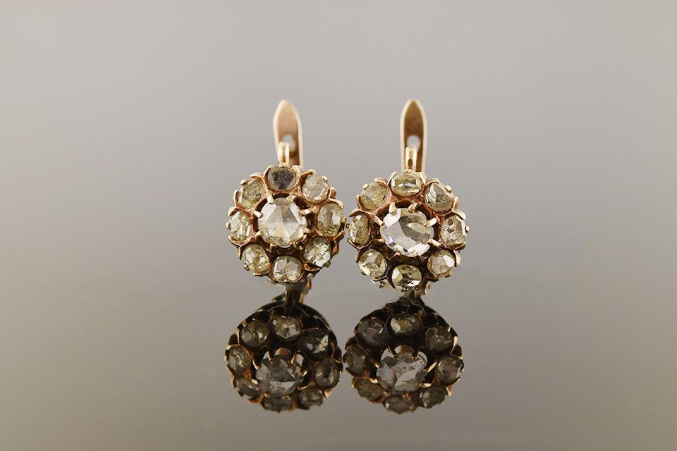 Victorian Rose-Cut Diamond Earrings