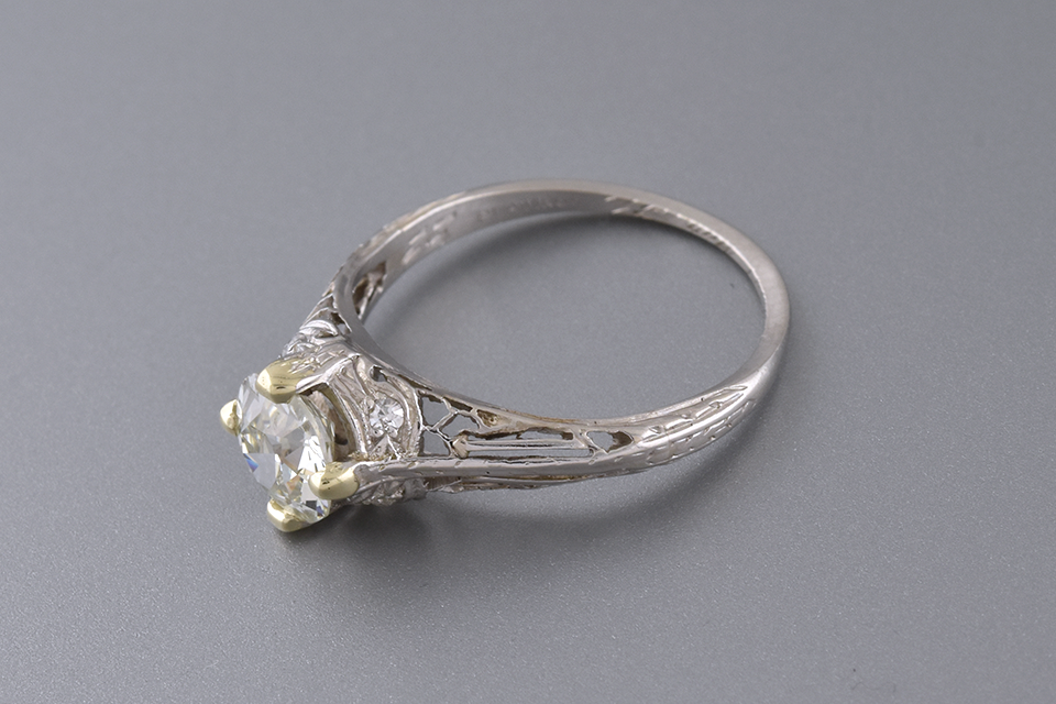 Handmade Art Deco Diamond Engagement Ring