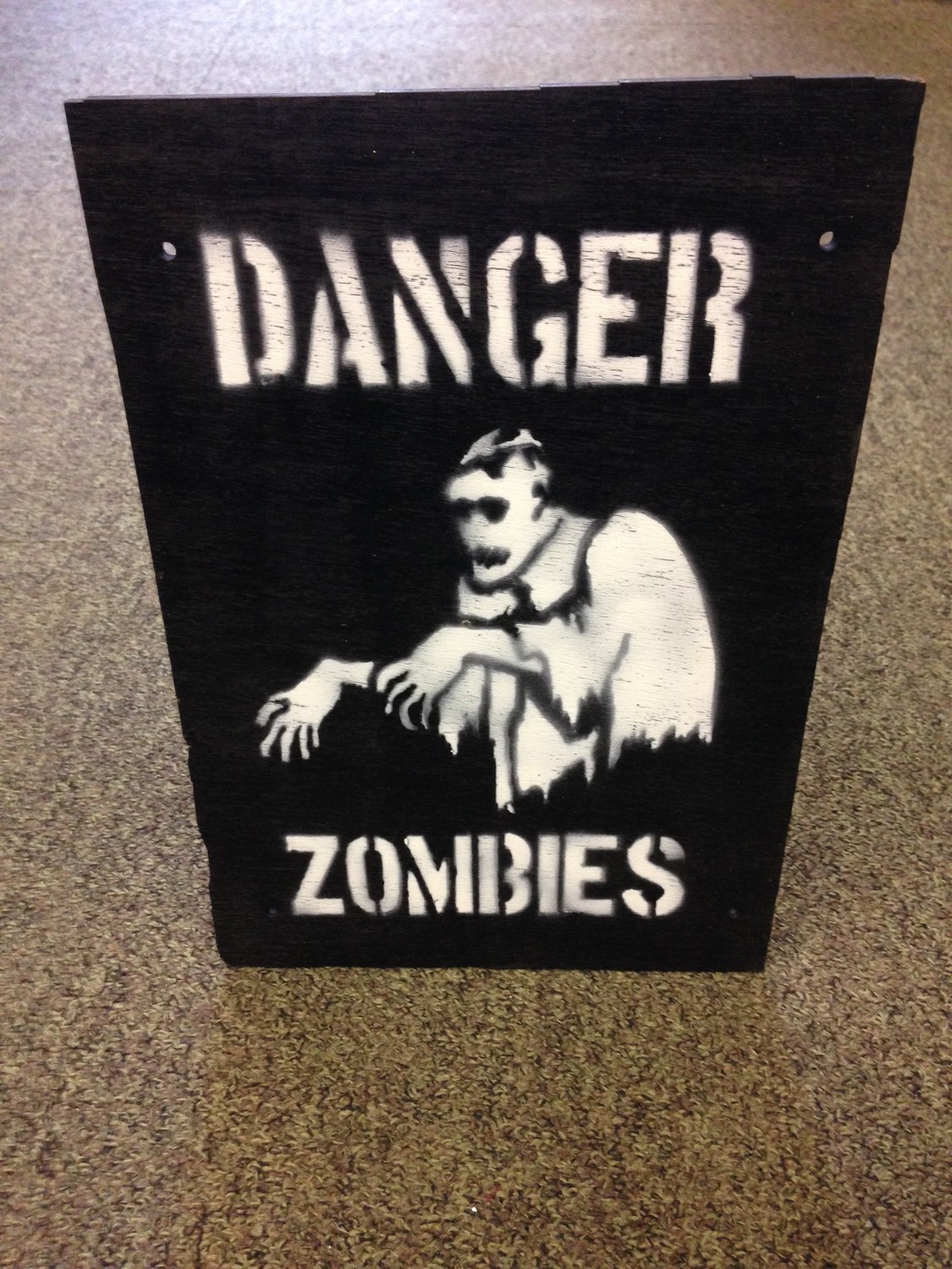 Danger Zombies Wooden Sign