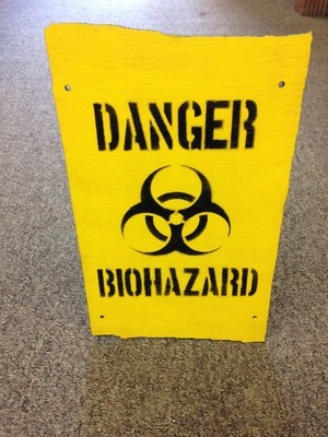 Danger Biohazard Wooden Sign