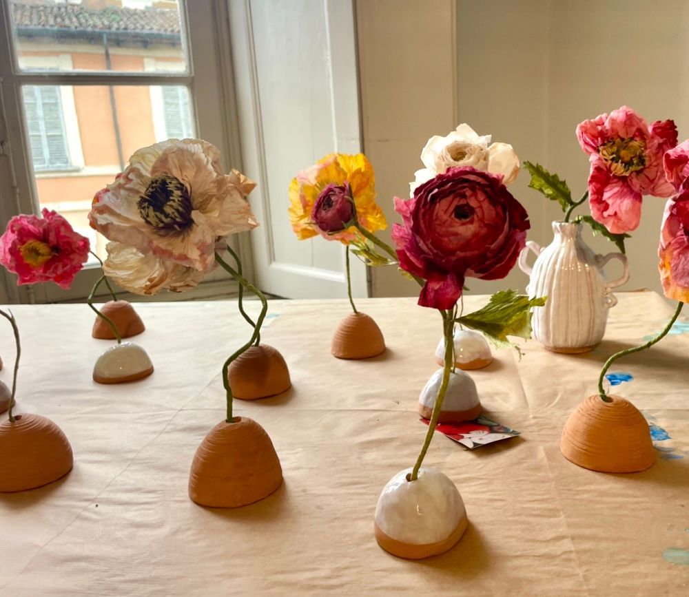 PAPAVER POPPY Con Base in Argilla