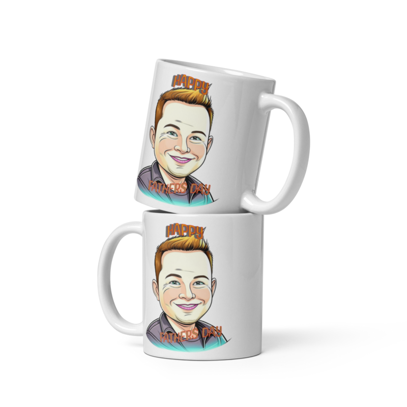 Elon musk happy fathers day White glossy mug