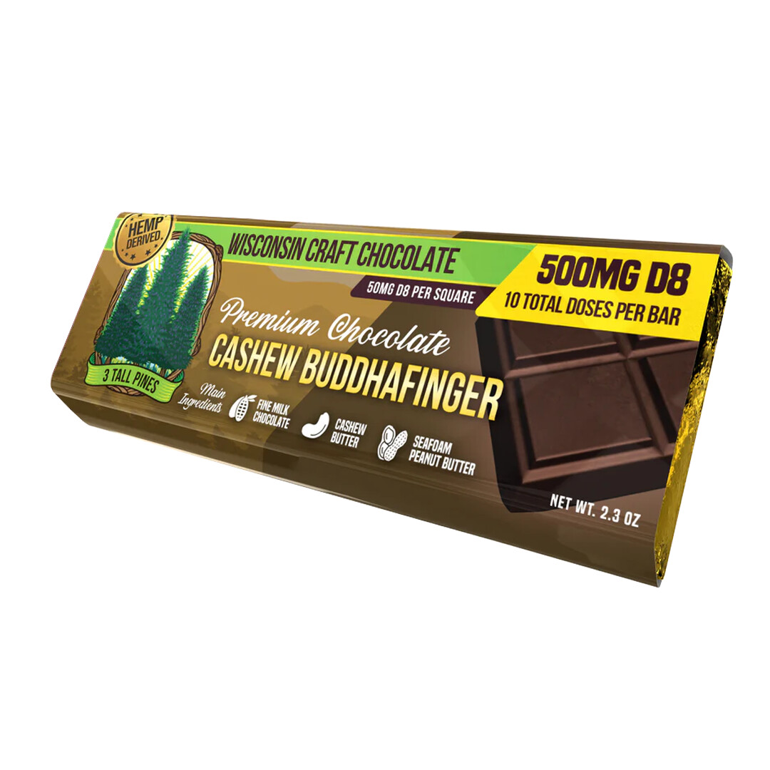 3 Tall Pines Cashew Buddhafinger Delta 8 Chocolate Bar