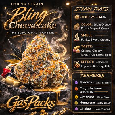Gas Packs Exotic Hemp Flower | Bling Cheesecake 3.5g