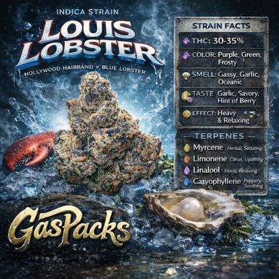 Gas Packs Exotic Hemp Flower | Louis Lobster 3.5g