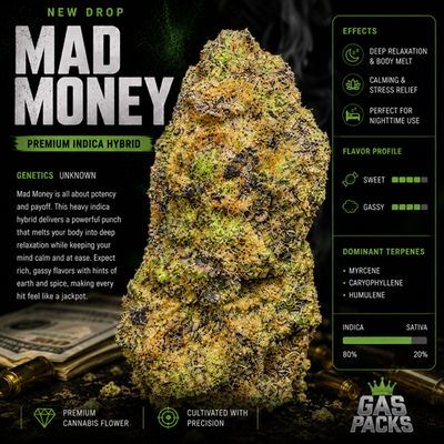Gas Packs Exotic Hemp Flower | Mad Money 3.5g
