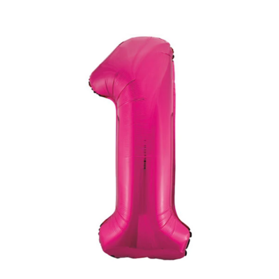 1 Number Balloon Pink 34"