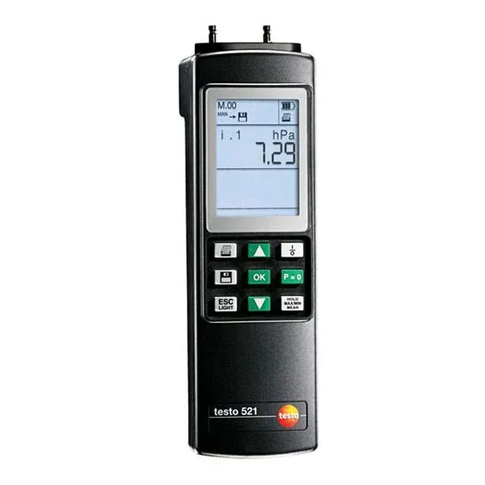 TESTO 521-1 differential pressure measuring instrument 0.2 % of f.v.