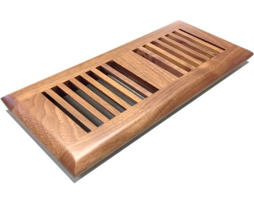 Unfinished Drop In Walnut Vent Self-Rimming Floor Register