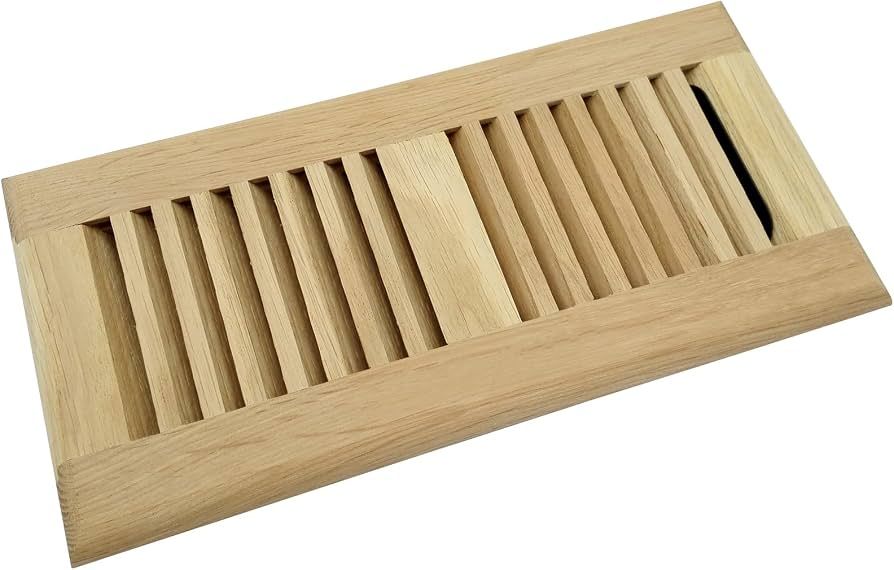 Unfinished Drop In Pine Oak Vent Self-Rimming Floor Register