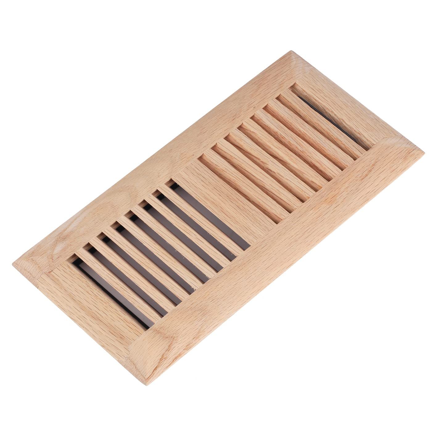 Unfinished Drop In Red Oak Vent Self-Rimming Floor Register