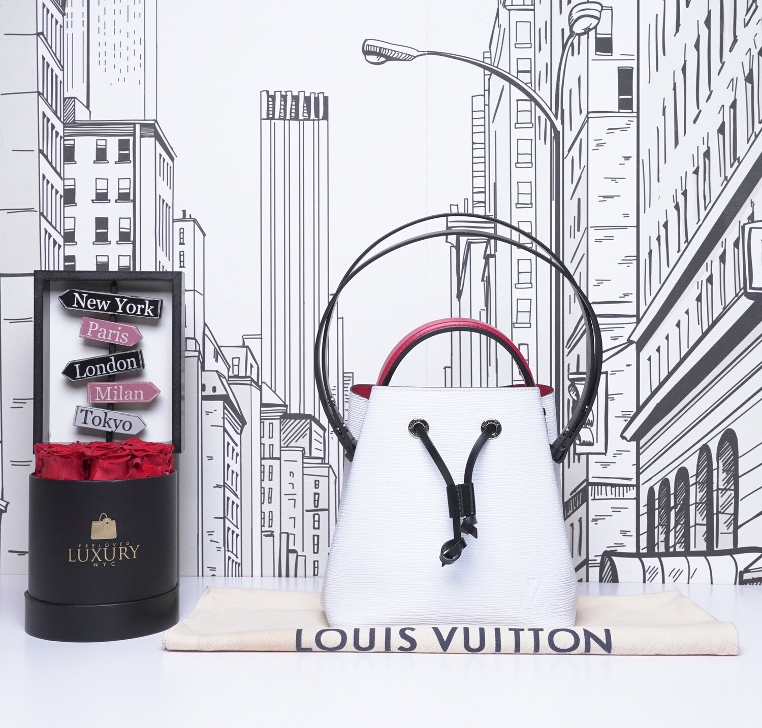 Louis Vuitton NeoNoe BB Epi White