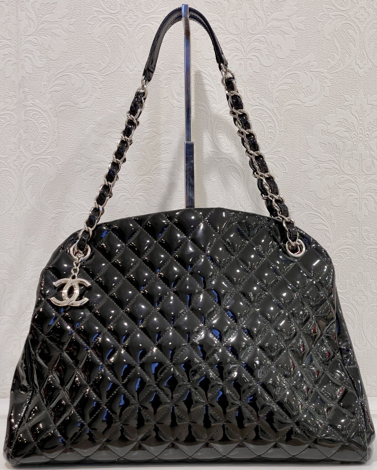 Chanel Just Mademoiselle Bag Quilted Patent Maxi
