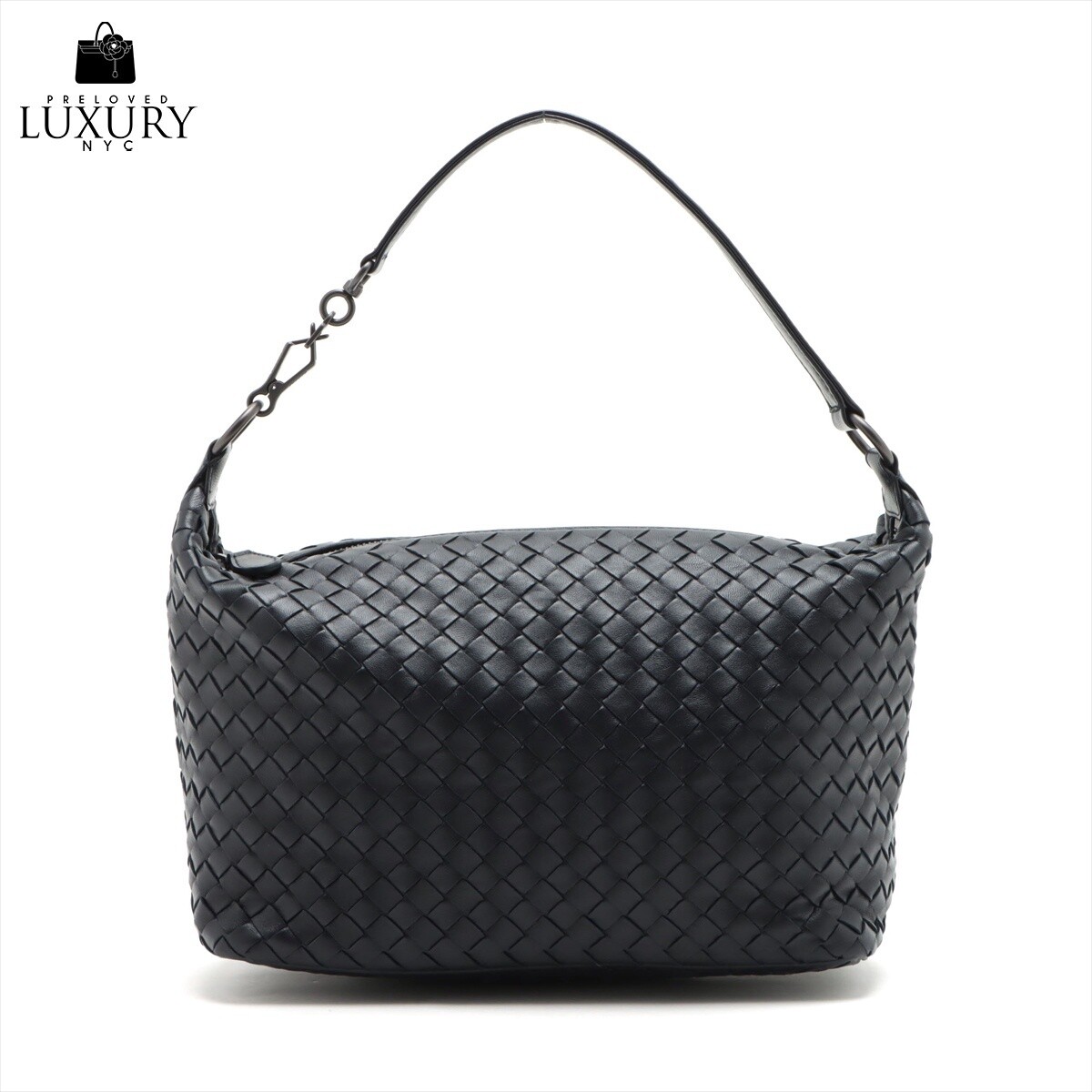 Bottega Veneta Intrecciato Shoulder Bag Black