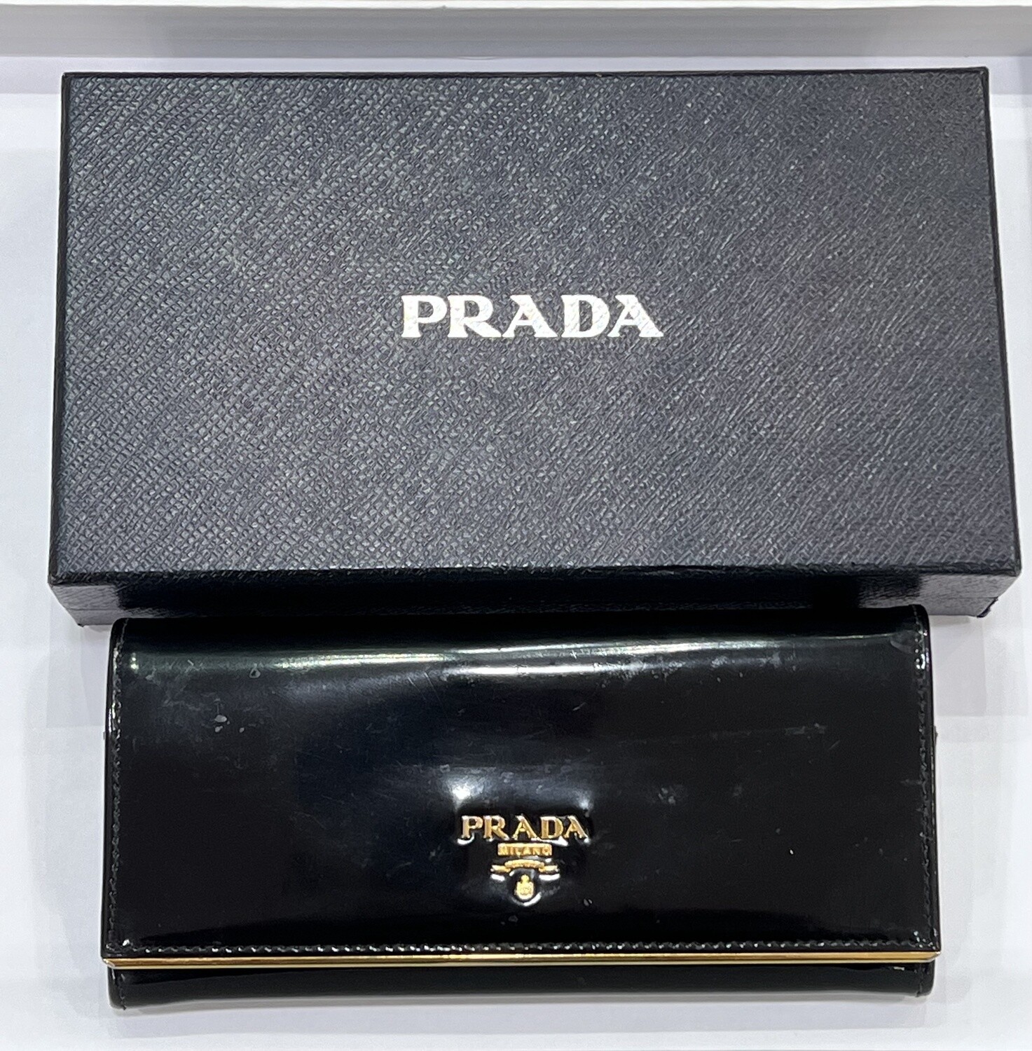 Prada Patent Wallet Black