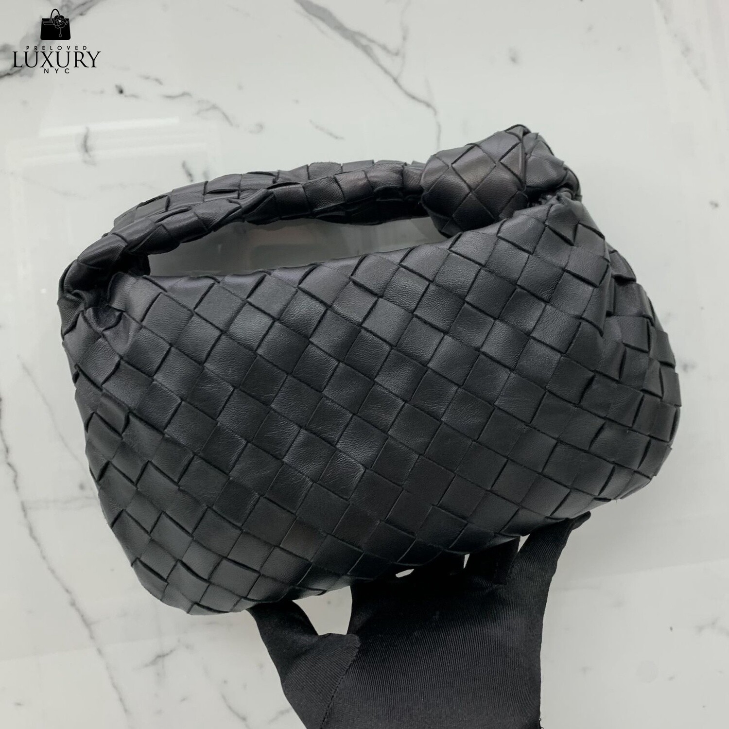 Bottega Veneta Mini Jodie Intrecciato Black Handbag