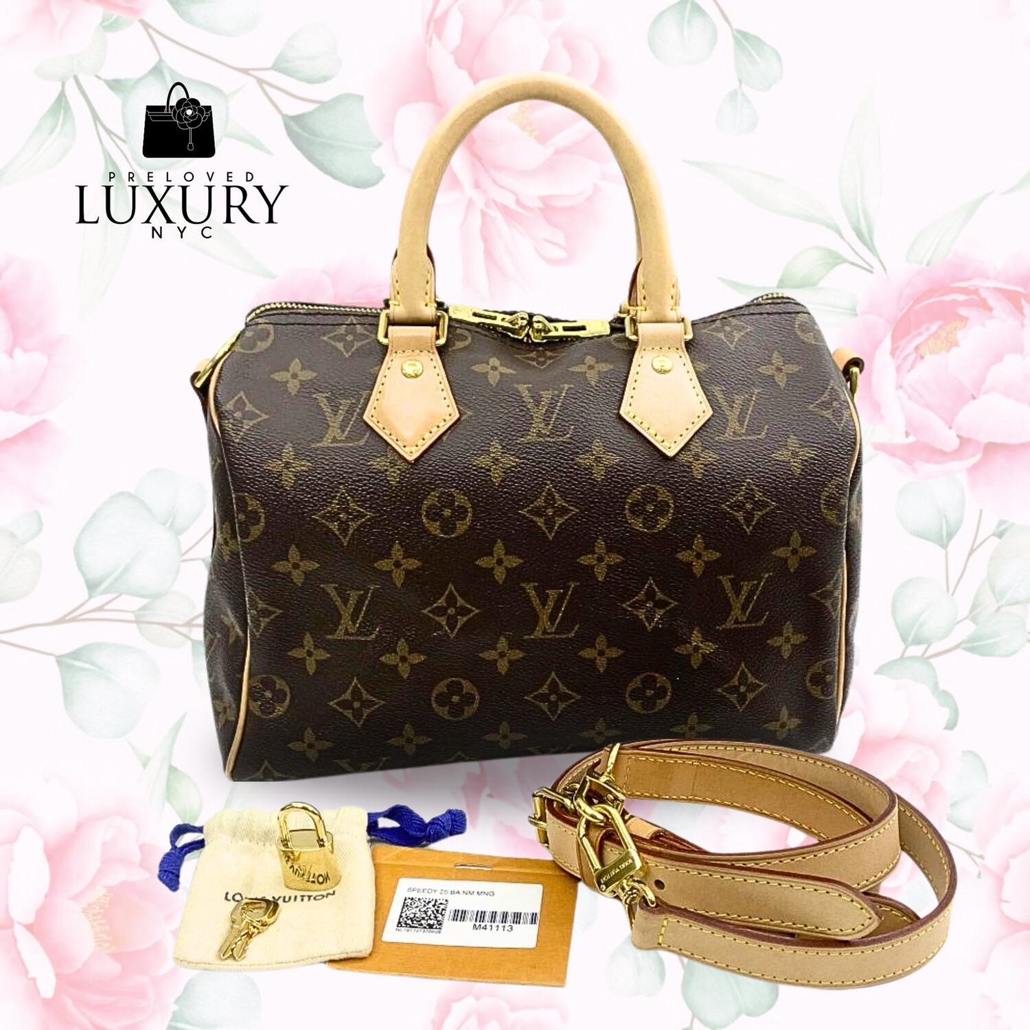 LOUIS VUITTON Monogram Speedy 25 Bandouliere