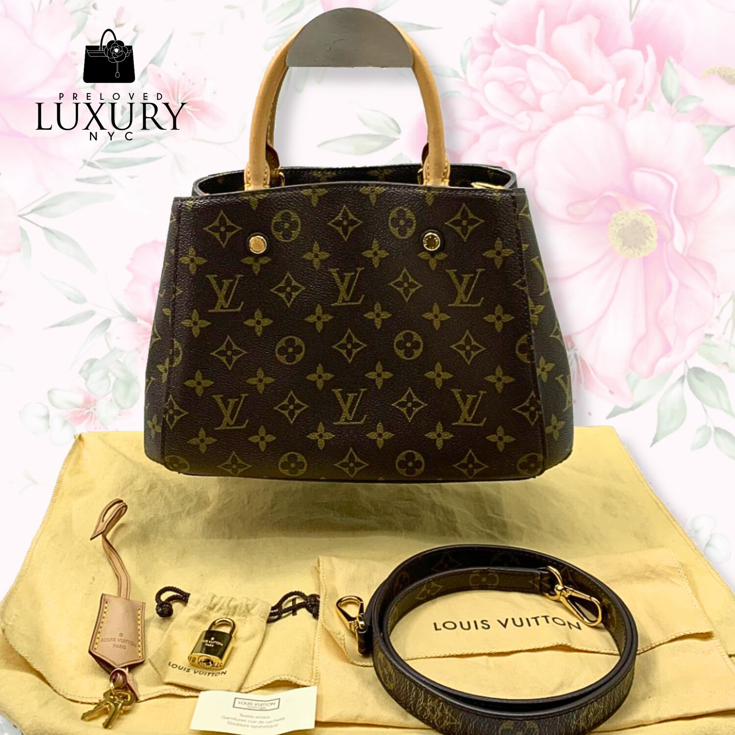 LOUIS VUITTON Monogram Montaigne BB 2way Shoulder Bag