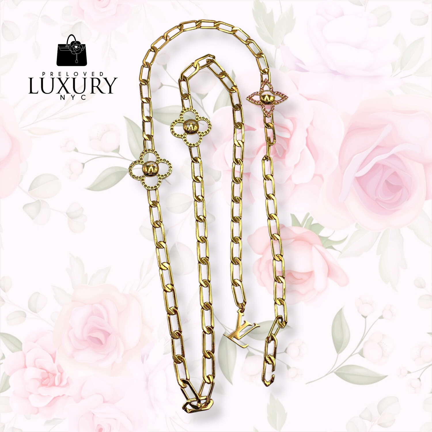LOUIS VUITTON Collier Flower Chain Belt