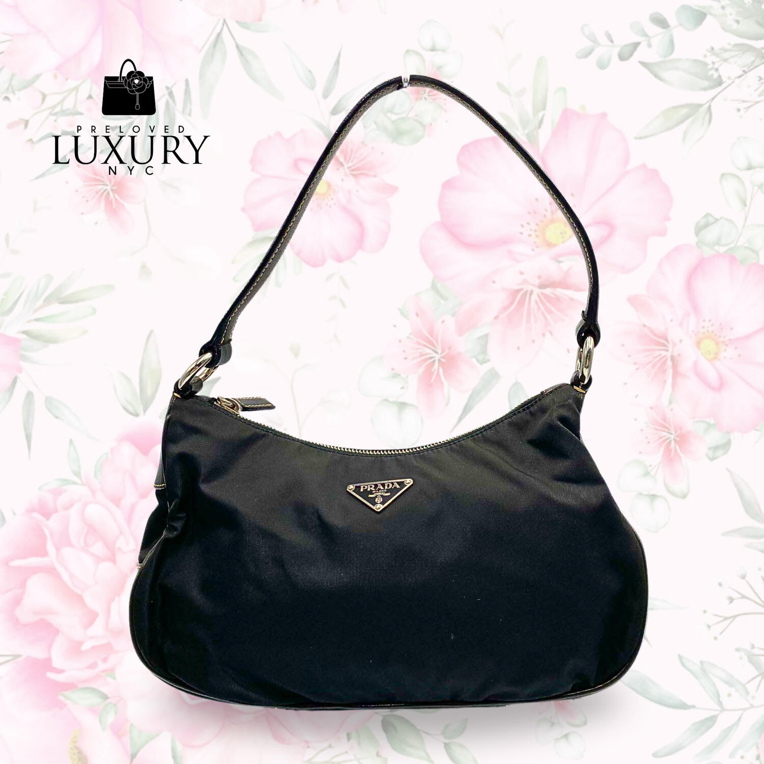 PRADA Nylon Leather Hand Bag