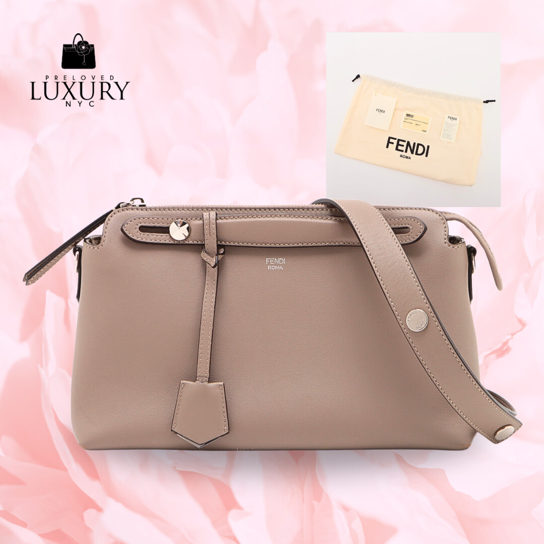 FENDI By The Way Medium 2way Handbag Beige Leather