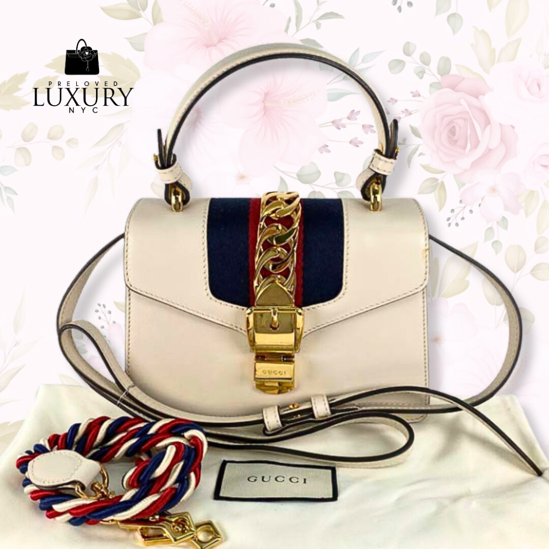 GUCCI Beige Calfskin Sylvie 2way Bag