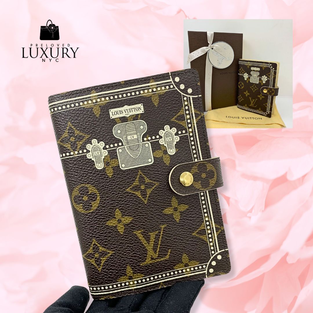 LOUIS VUITTON Monogram Brown Leather Agenda PM Trunk