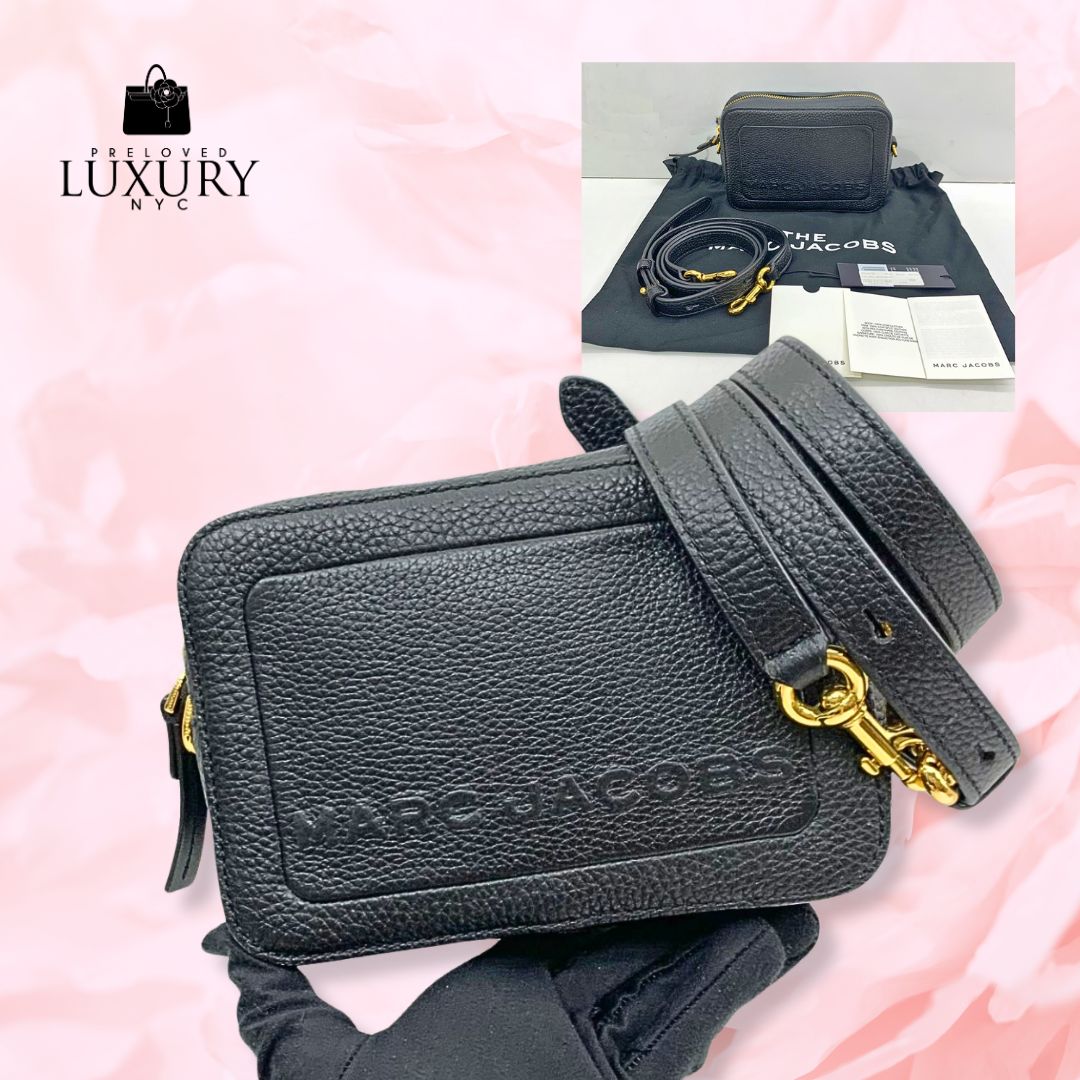MARC JACOBS Black Leather The Box Crossbody Camera Bag