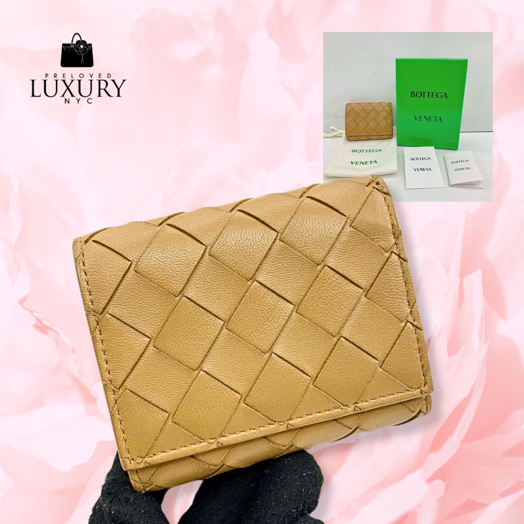 BOTTEGA VENETA Intercciato Trifold Compact Wallet