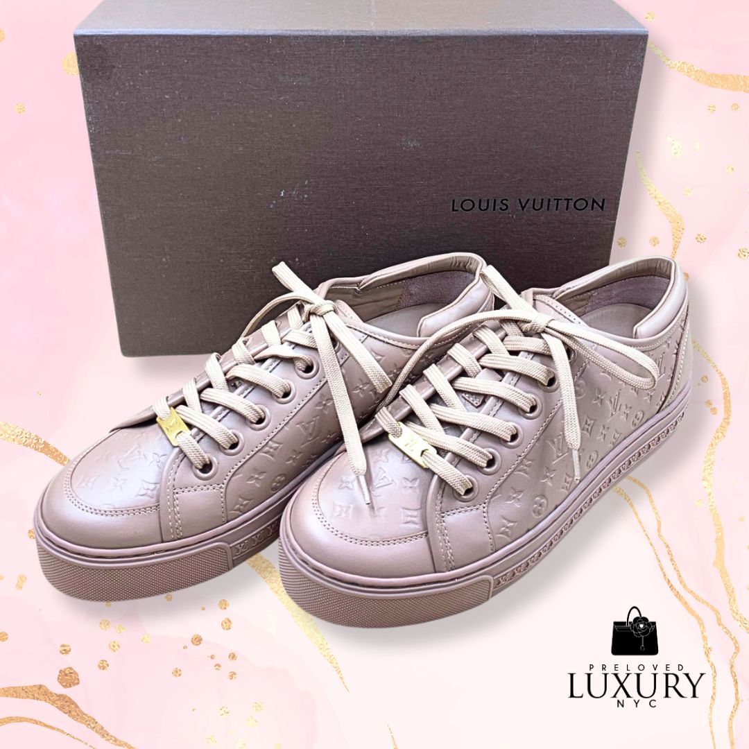 LOUIS VUITTON Leather Monogram Sneakers