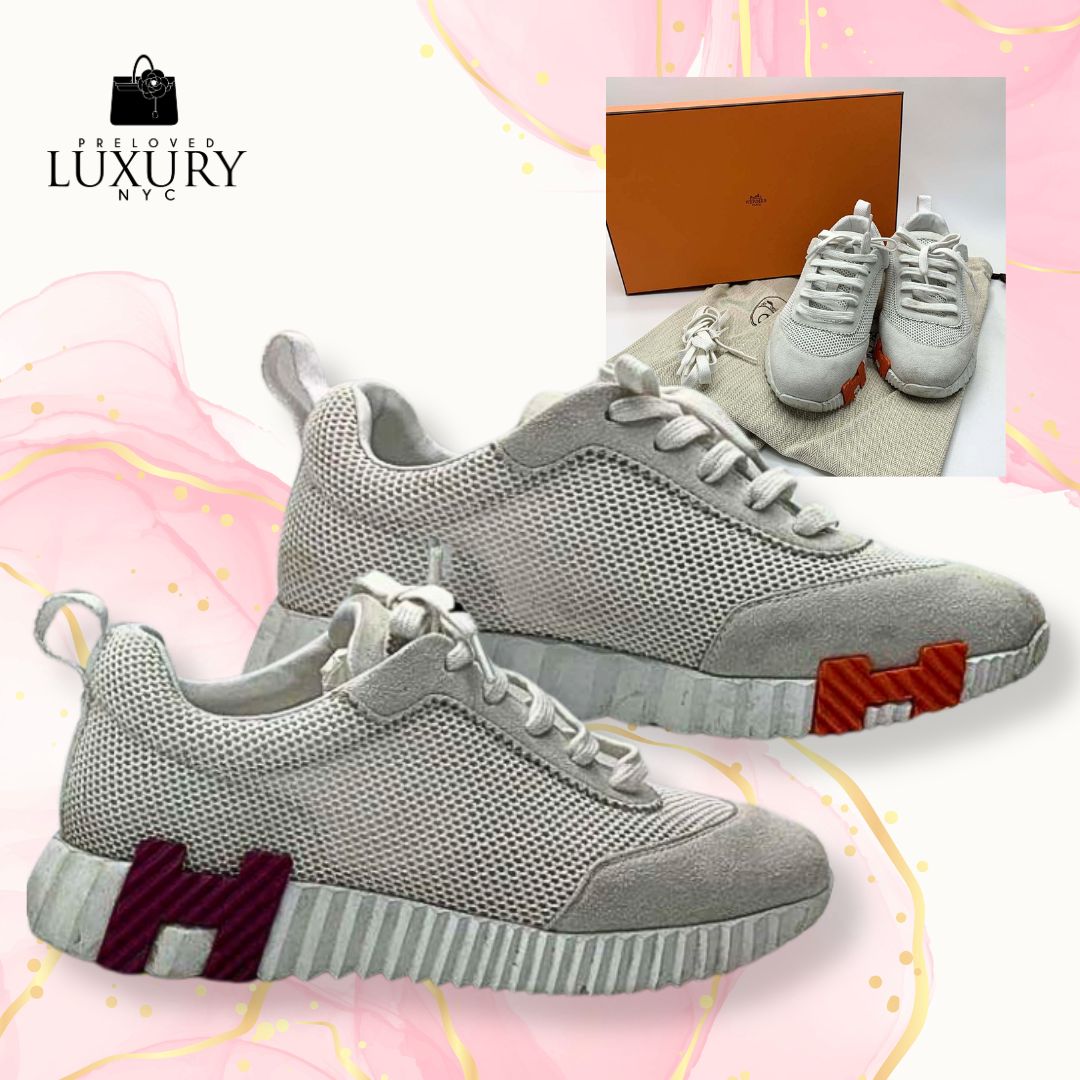 HERMES White Bouncing Sneakers