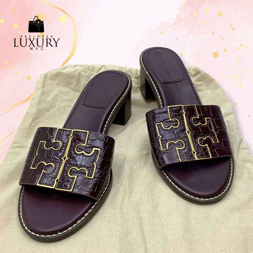TORY BURCH Maroon Leather Heels