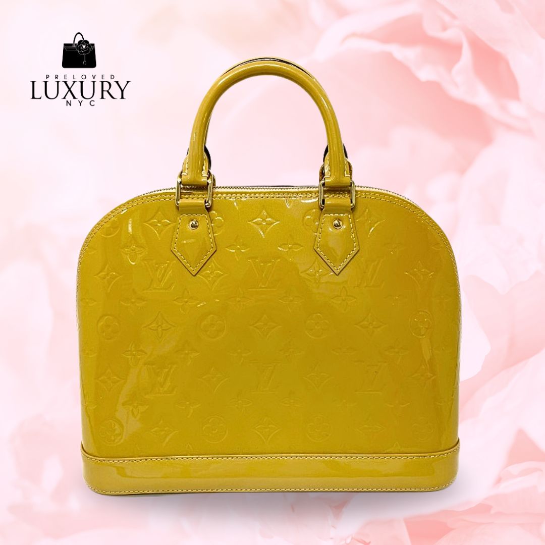 LOUIS VUITTON LV Alma Empreinte Monogram Yellow Enamel Handbag