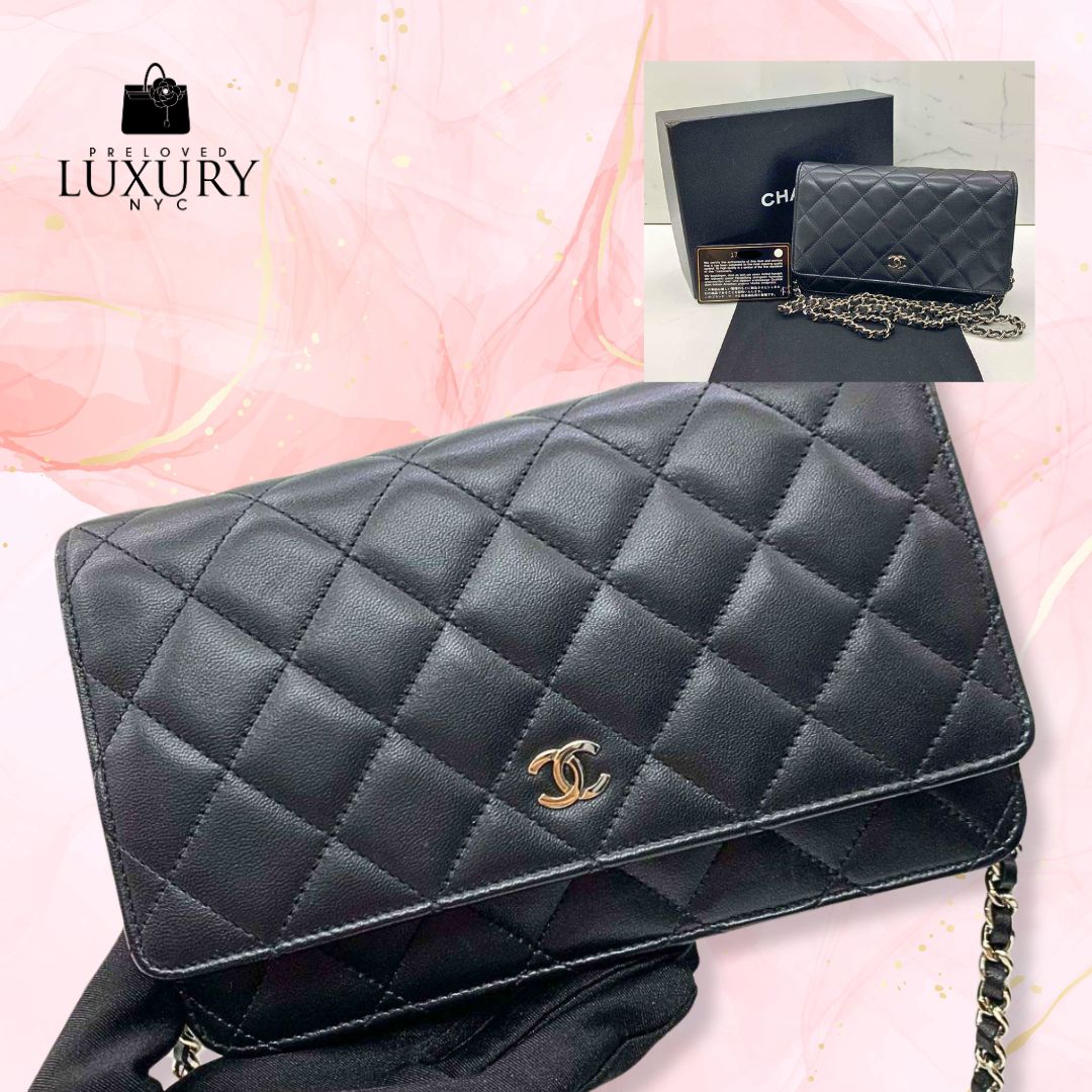 CHANEL Matelasse Bag Wallet On Chain Lambskin