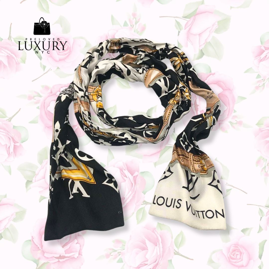 LOUIS VUITTON Scarf Black &amp; White