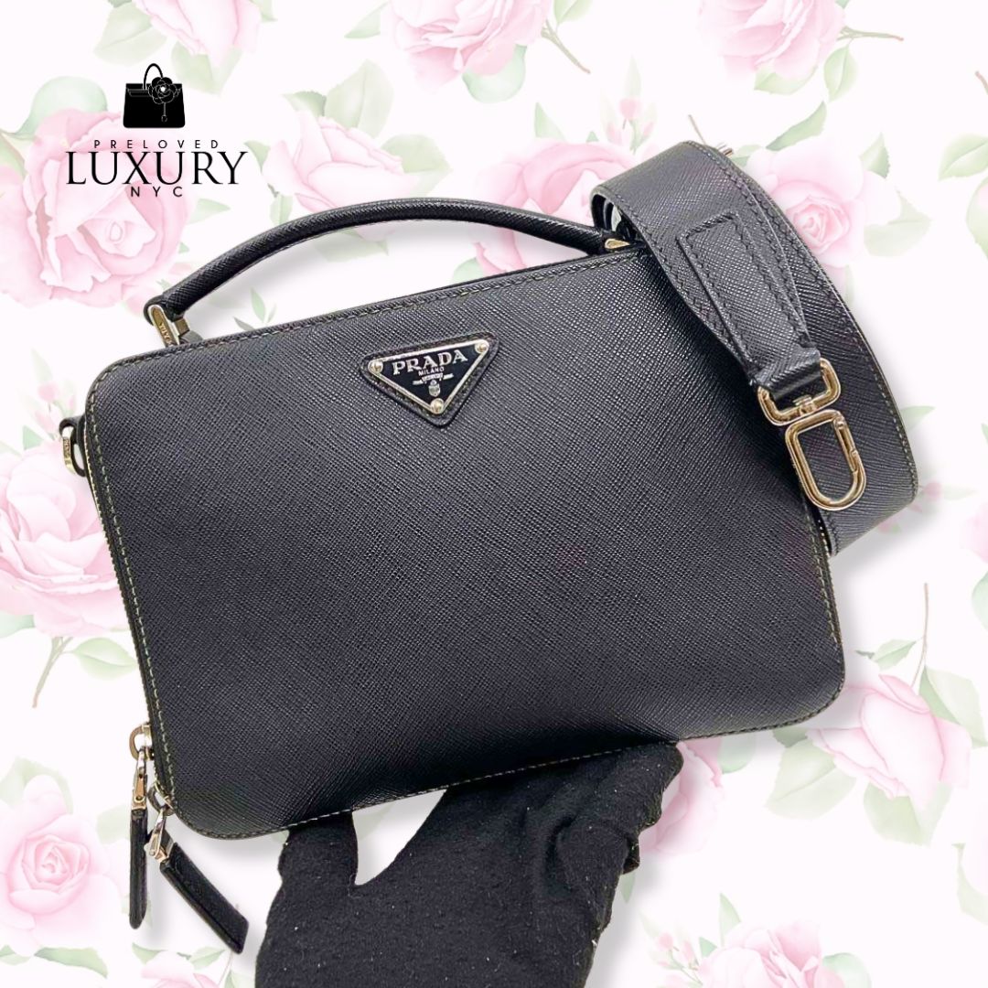 PRADA Saffiano Bag Black Handbag Crossbody