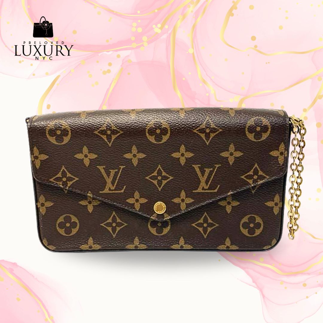 LOUIS VUITTON Monogram Felicie Pochette Metal Chain