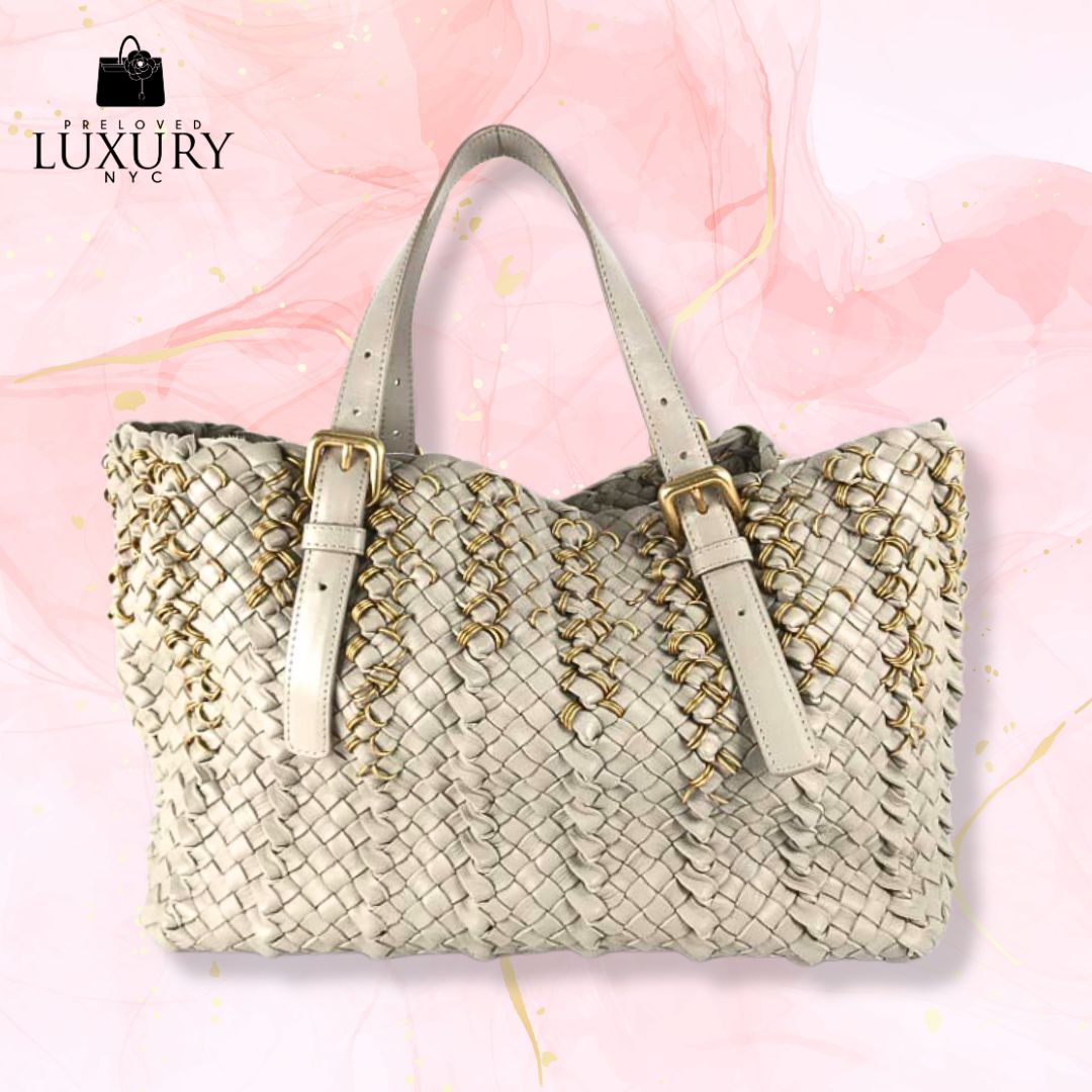 BOTTEGA VENETA Gray Tote With Mini Pouch